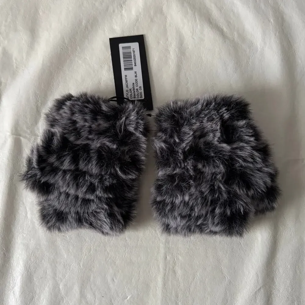 New Jocelyn Snowtop Faux Fur Knitted Mandy Mittens One Size
